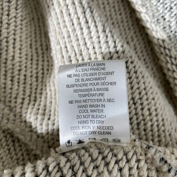 Kenar Scoopneck Sweater Cream Black Marled Hi Low with Pockets Medium - Picture 13 of 14